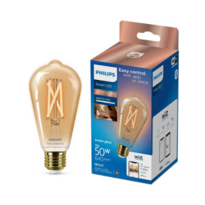 Philips Smart LED Tunable white – Filament Edison ST64 E27, ravfarvet Fra Philips Smart