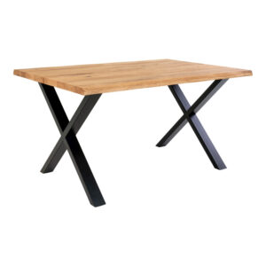 Spisebord i olieret eg med bølget kant – forberedt tillægsplader 140x95xh75cm – 2201500 Fra Homeshop