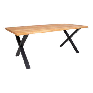 Spisebord i olieret eg med bølget kant – forberedt tillægsplader 200x95xh75cm – 2201470 Fra Homeshop