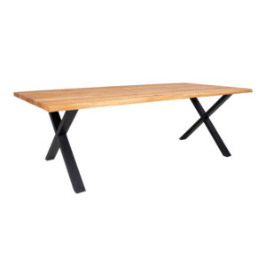 Spisebord i olieret eg med bølget kant – forberedt tillægsplader 240x95xh75 cm – 2201560 Fra Homeshop