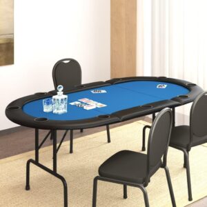 Foldbart Pokerbordplade   Pers  x x  Cm Blå